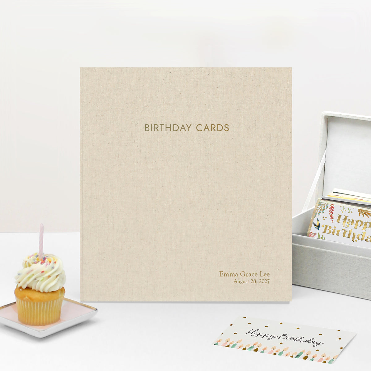 The Birthday Card Binder | Natural Linen