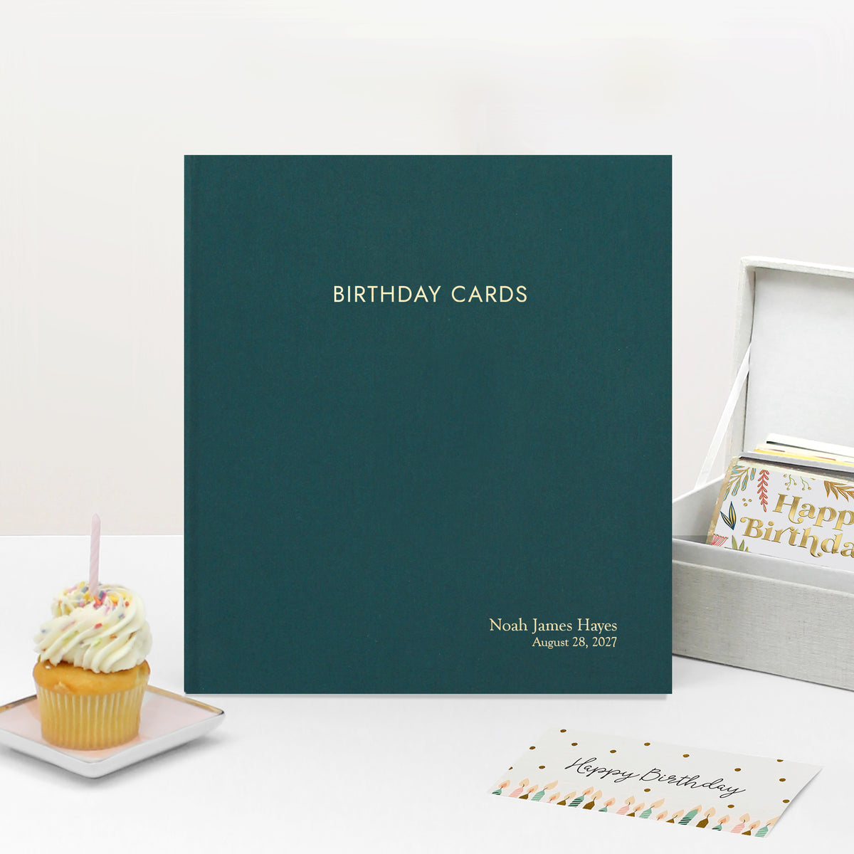 The Birthday Card Binder | Teal Blue Cotton