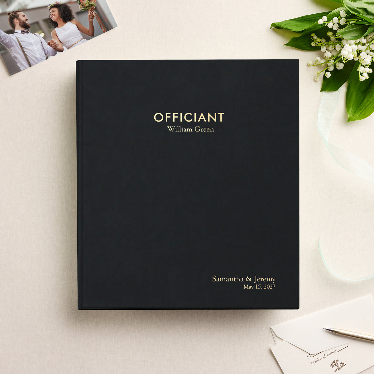 The Officiant Binder | Black Vegan Leather