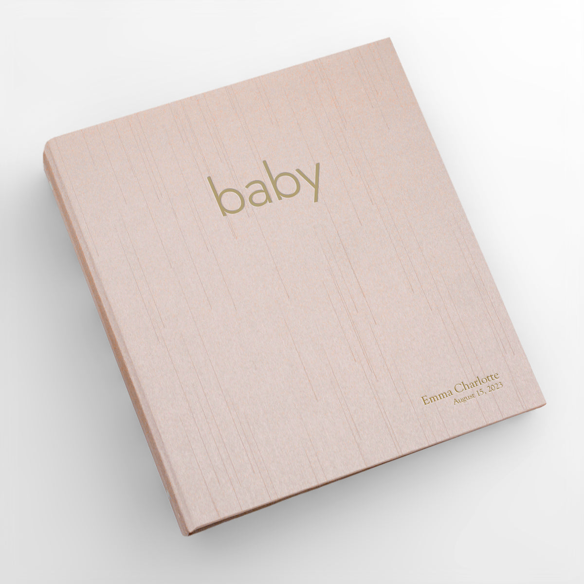 Personalized Baby Memory Binder | Cover: Blush Pink Silk | Select Your Own Pages