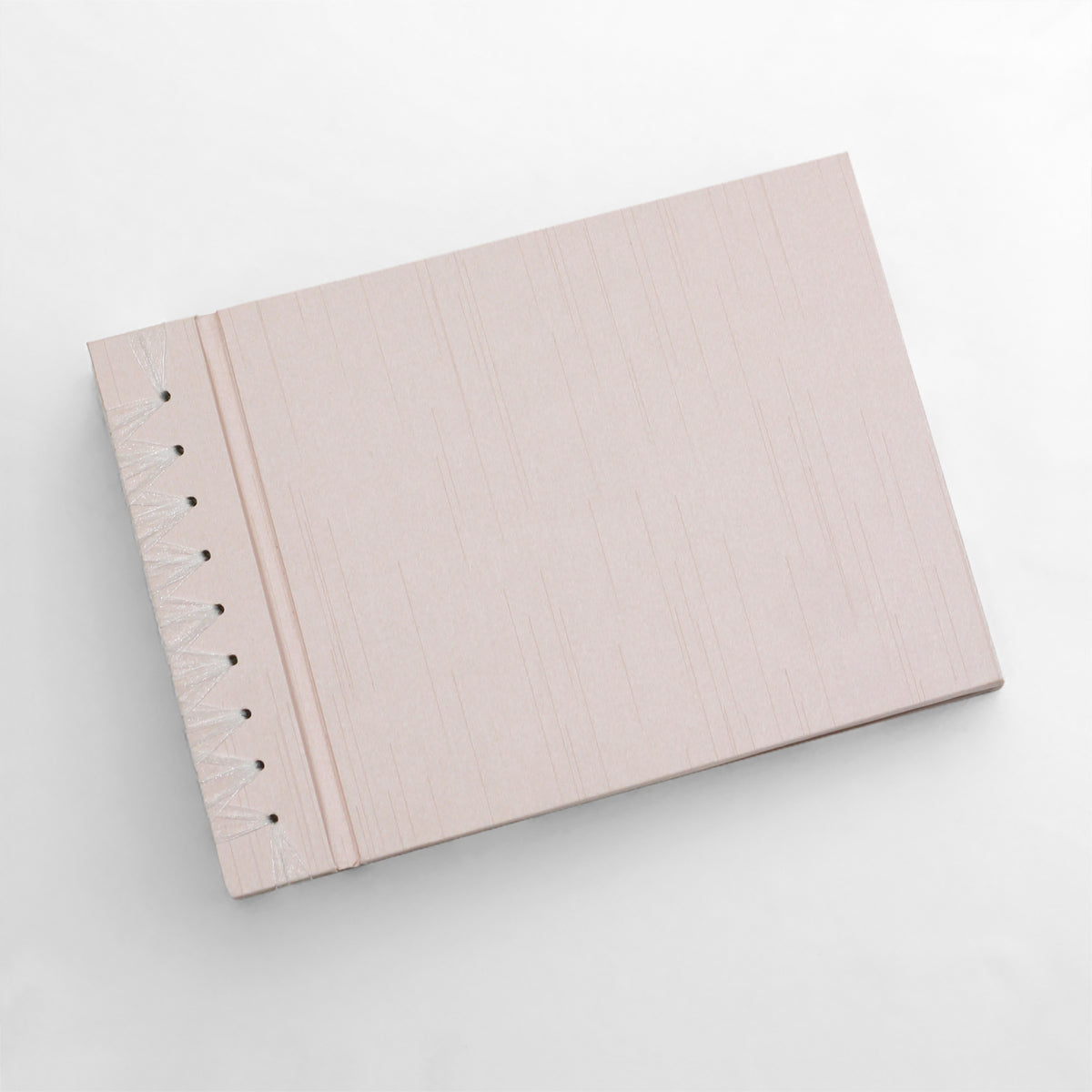 Large 10 x 15 Paper Page Album | Cover: Blush Pink Silk | Available Personalized