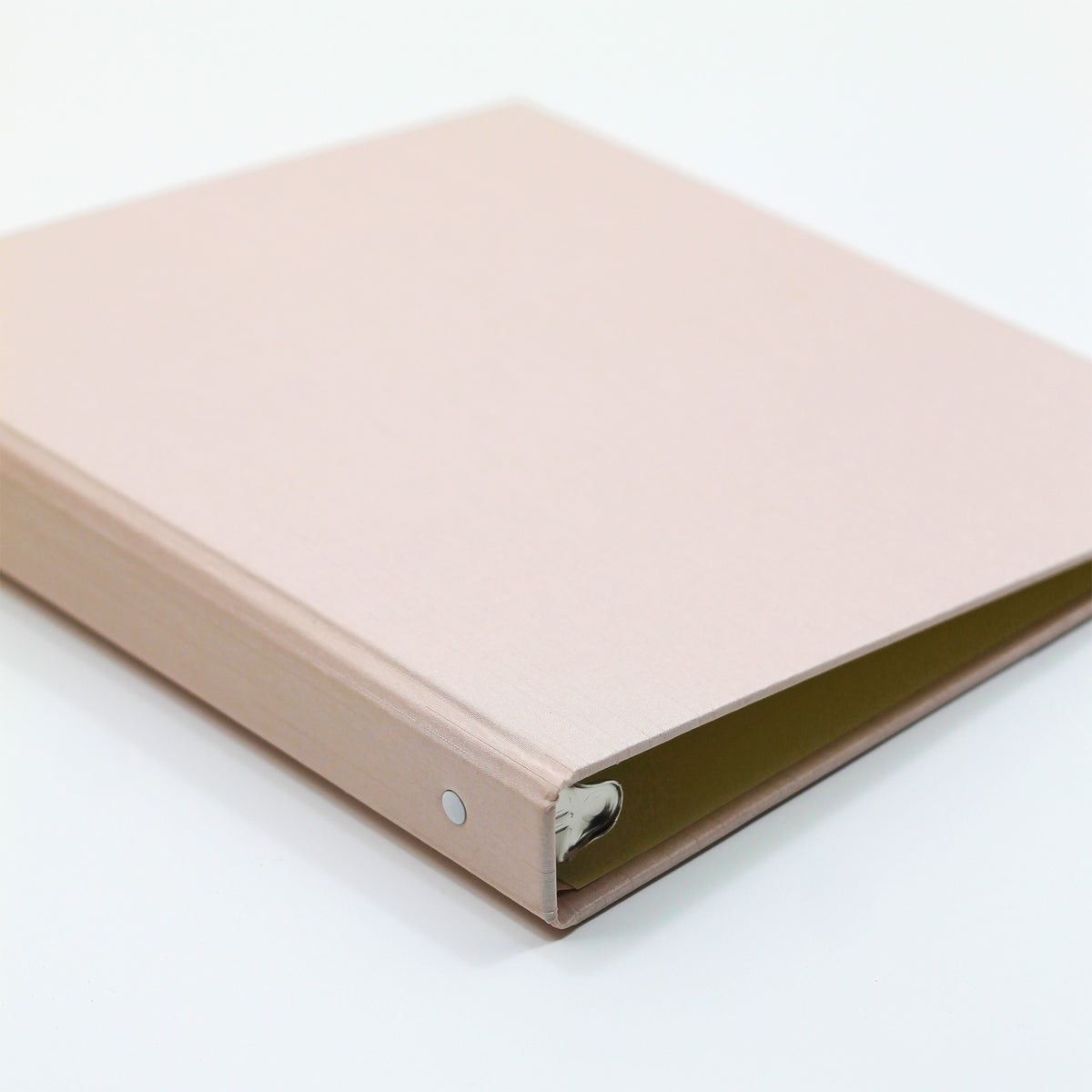 Storage Binder for Photos or Documents with Blush Pink Silk Cover