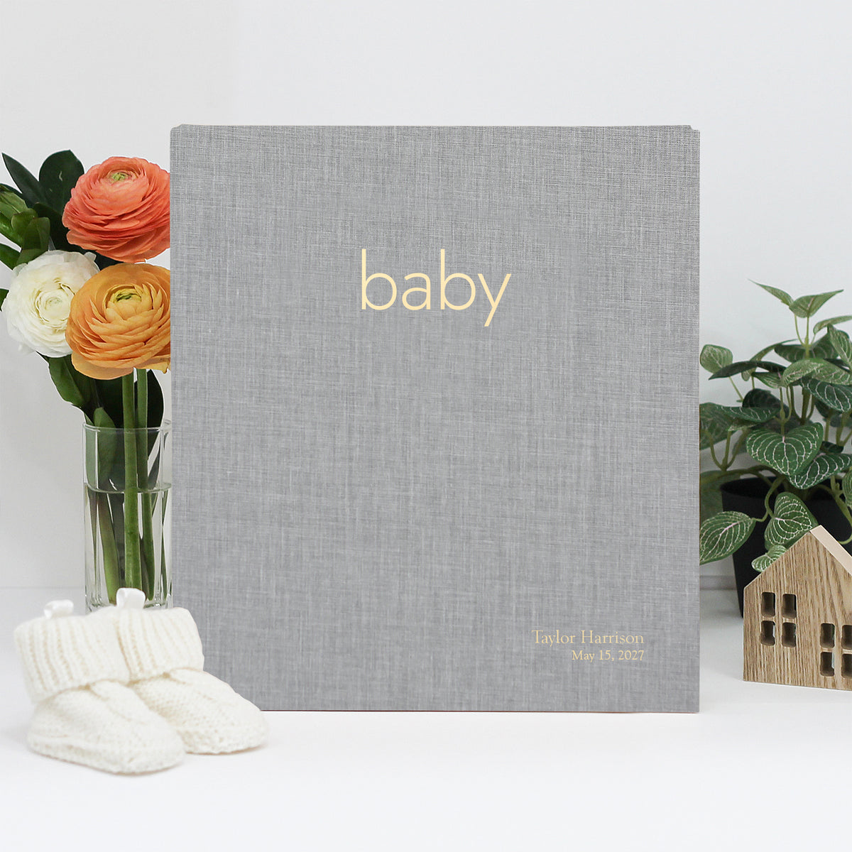 The Baby Memory Binder | Light Gray Linen