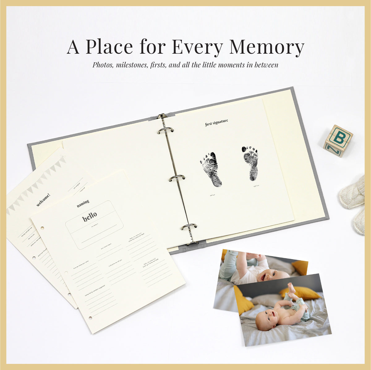 The Baby Memory Binder | Jade Green Cotton