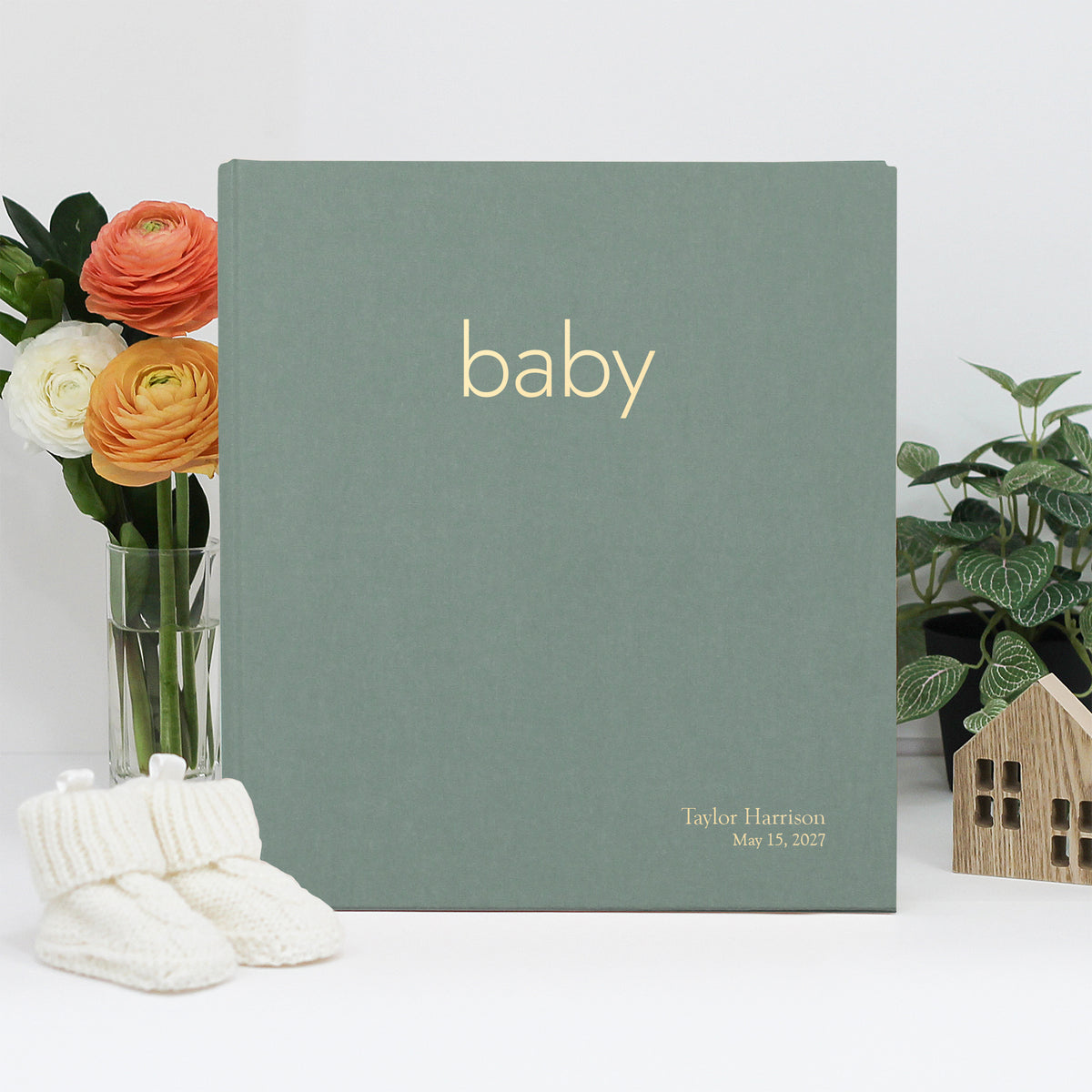 The Baby Memory Binder | Jade Green Cotton