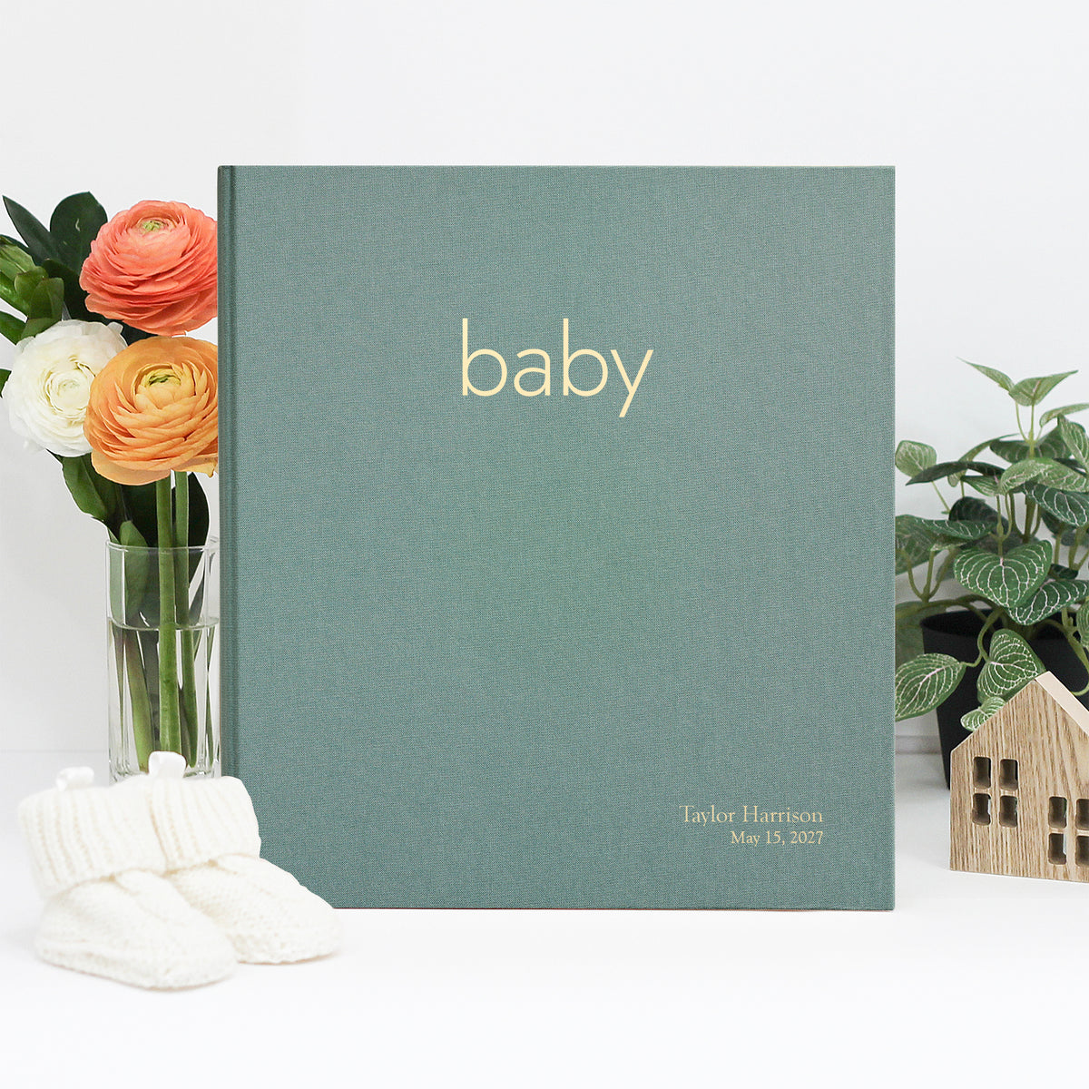The Baby Memory Binder | Jade Green Cotton