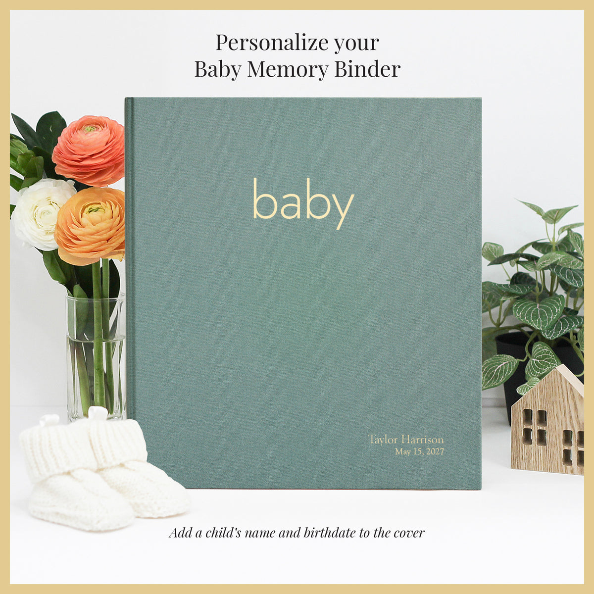 The Baby Memory Binder | Jade Green Cotton