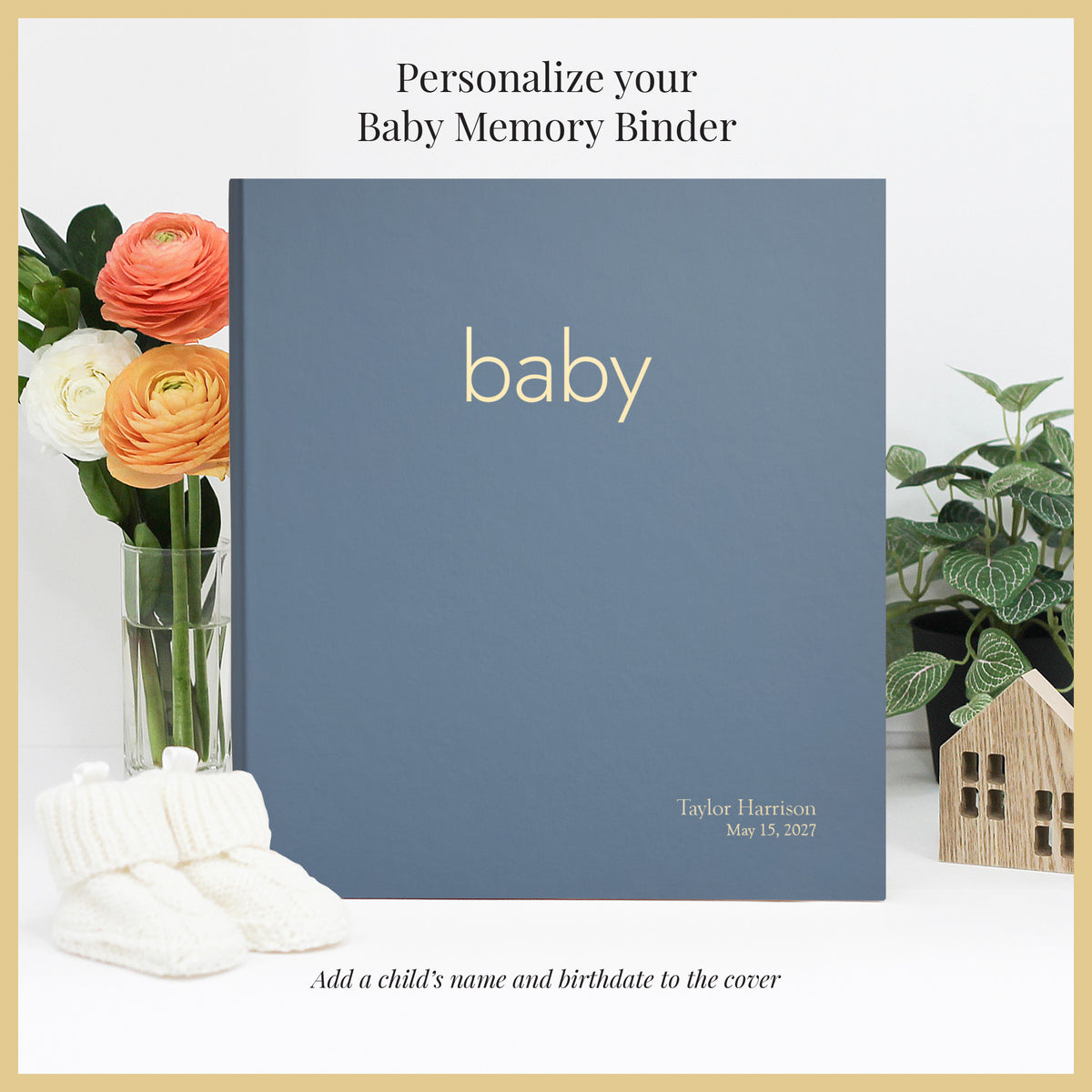 The Baby Memory Binder | Ocean Blue Vegan Leather