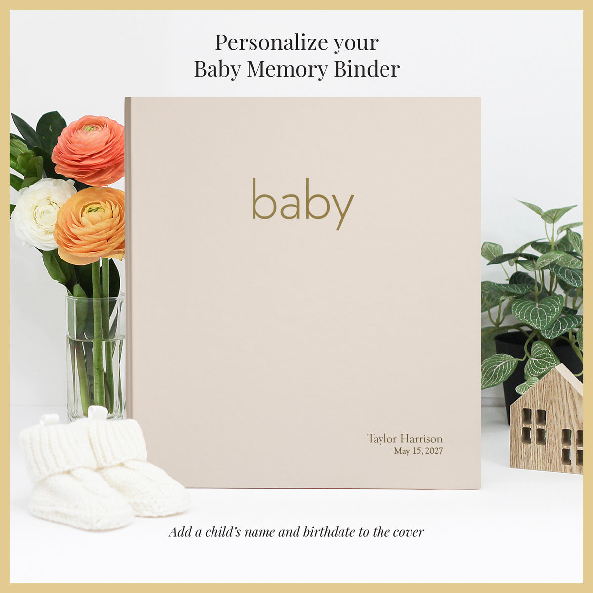 The Baby Memory Binder | Pearl White Vegan Leather