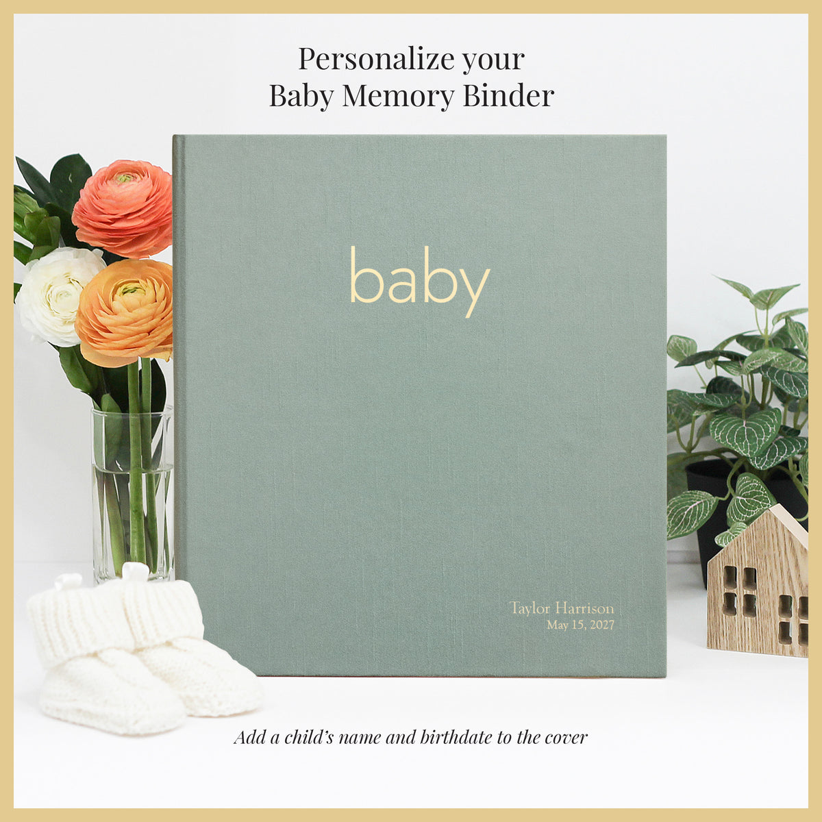 The Baby Memory Binder | Robin's Egg Blue Silk