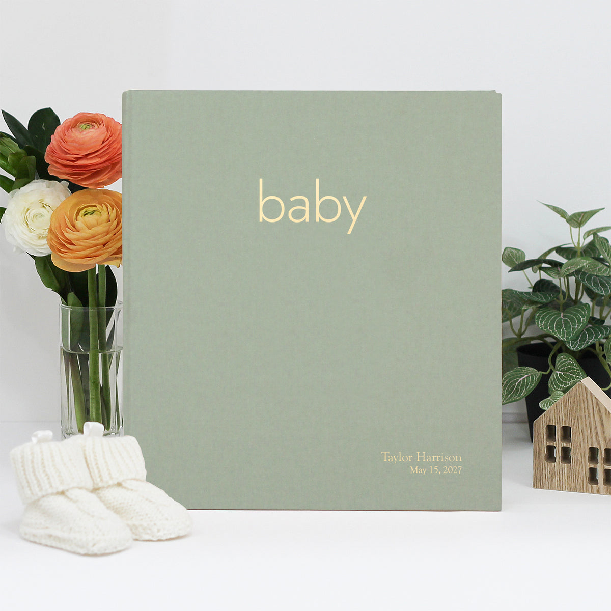 The Baby Memory Binder | Sage Green Cotton