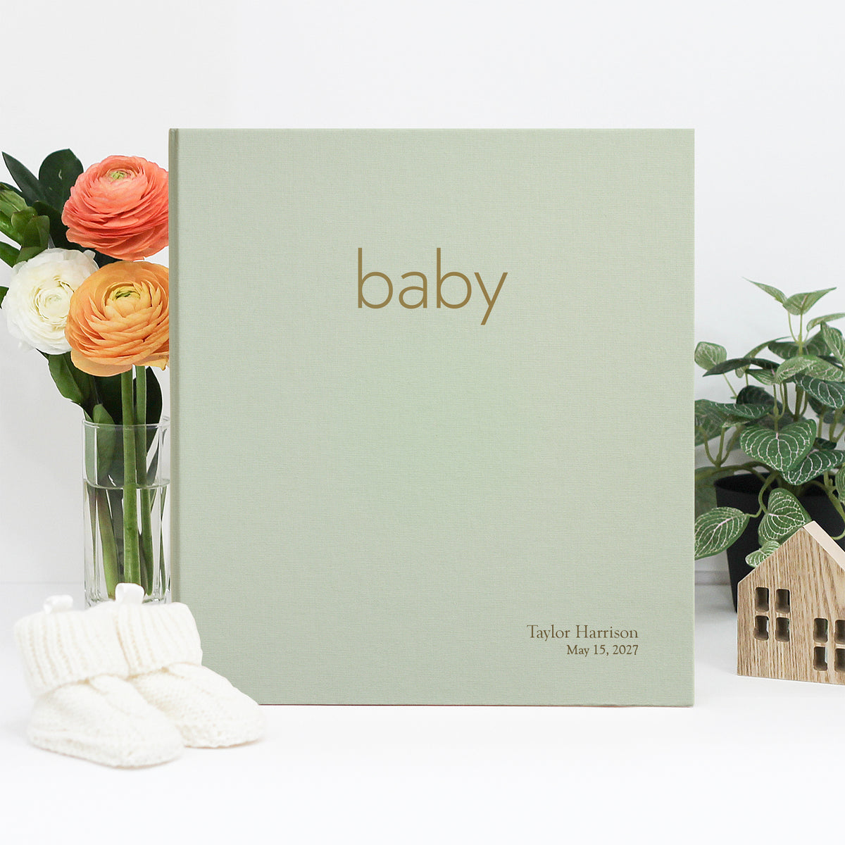 The Baby Memory Binder | Sage Green Cotton