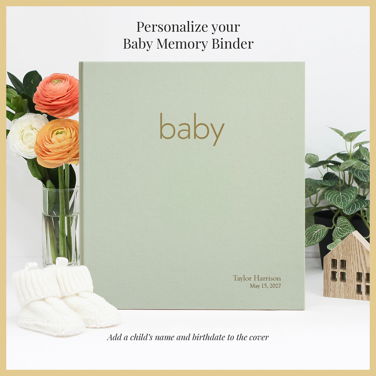 The Baby Memory Binder | Sage Green Cotton