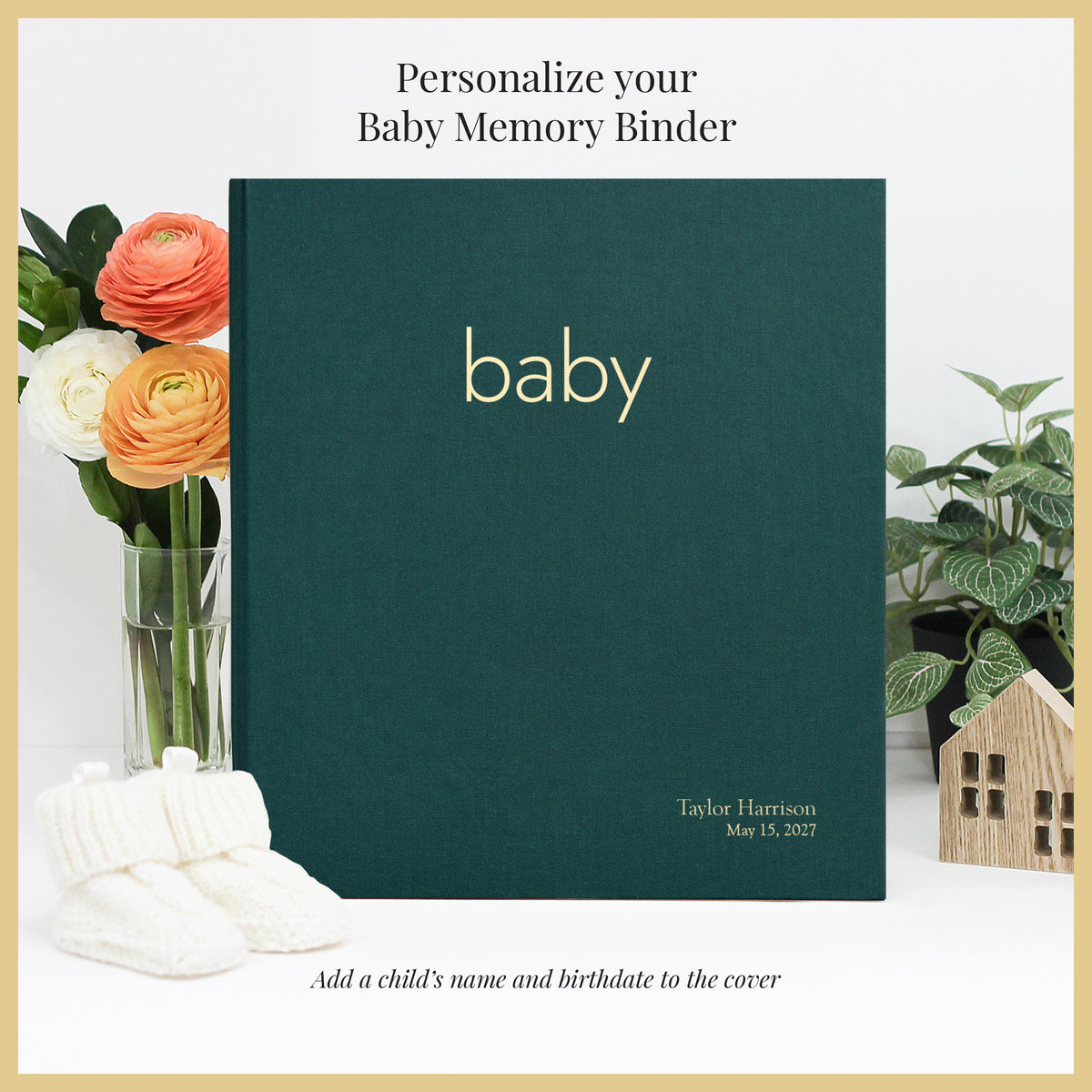 The Baby Memory Binder | Teal Blue Cotton