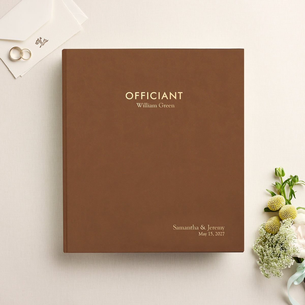 The Officiant Binder | Light Brown Vegan Leather