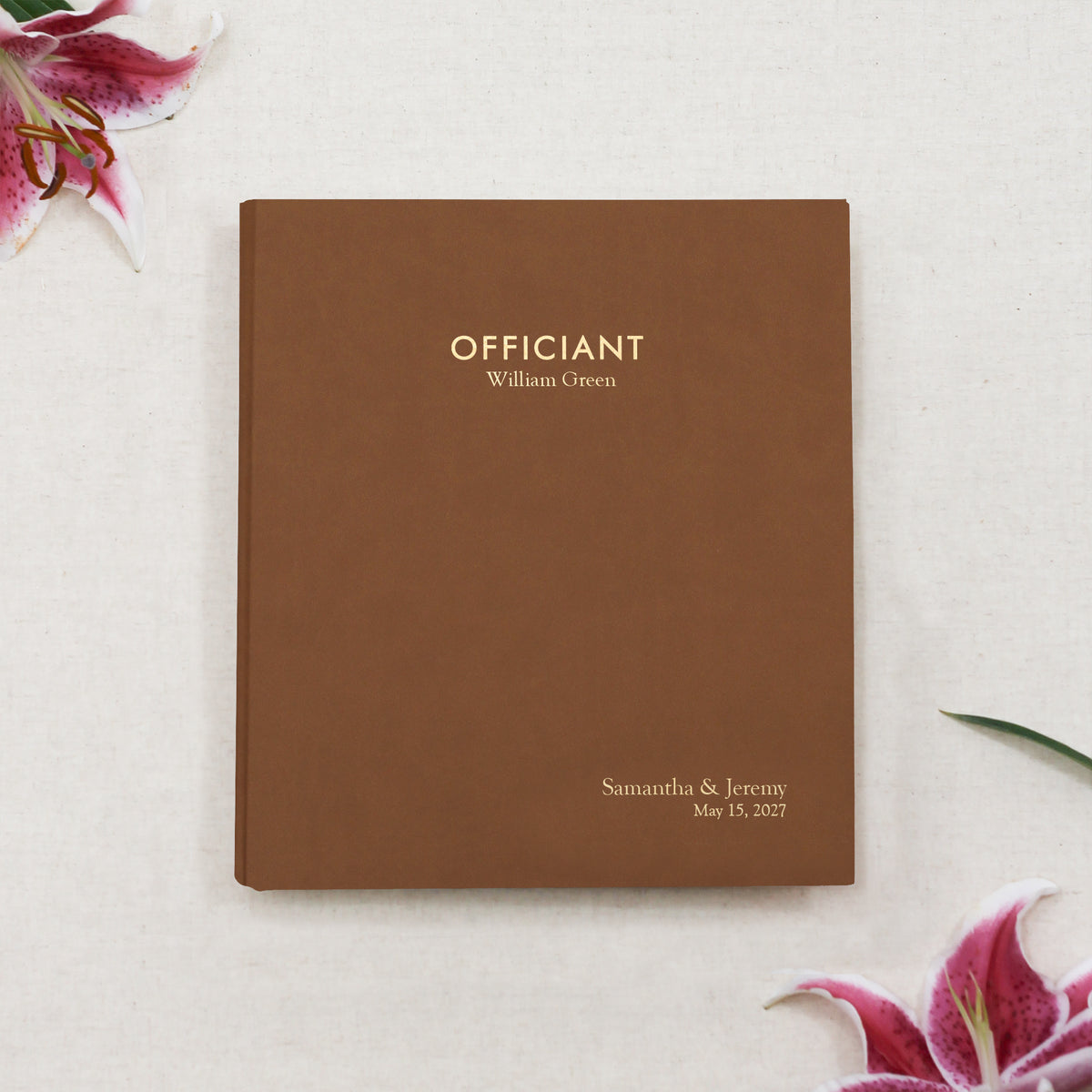 The Officiant Binder | Light Brown Vegan Leather