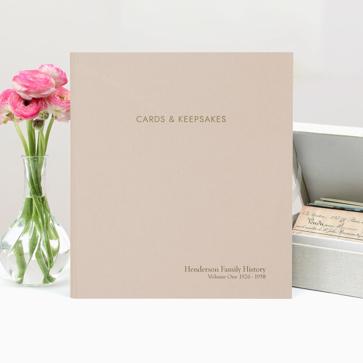 Cards & Keepsakes Binder | Cover: Ballet Pink Cotton | Available Personalized