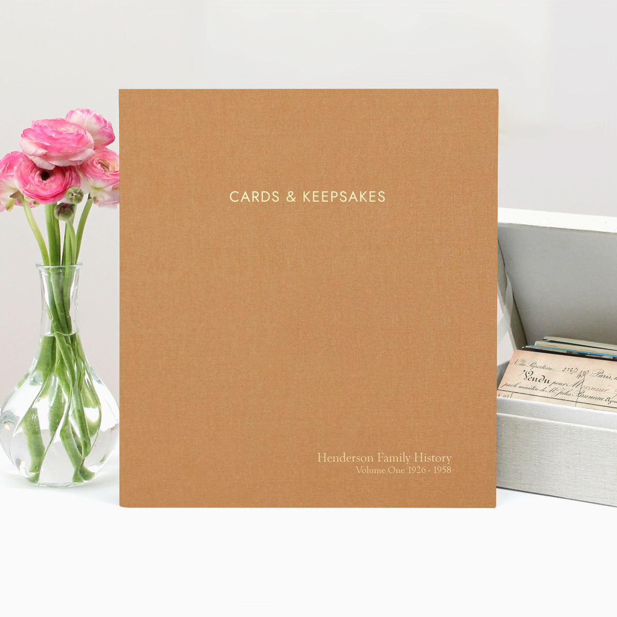 Cards & Keepsakes Binder | Cover: Gold Silk | Available Personalized