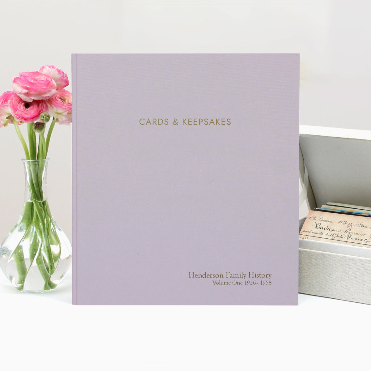 Cards & Keepsakes Binder | Cover: Lavender Cotton | Available Personalized