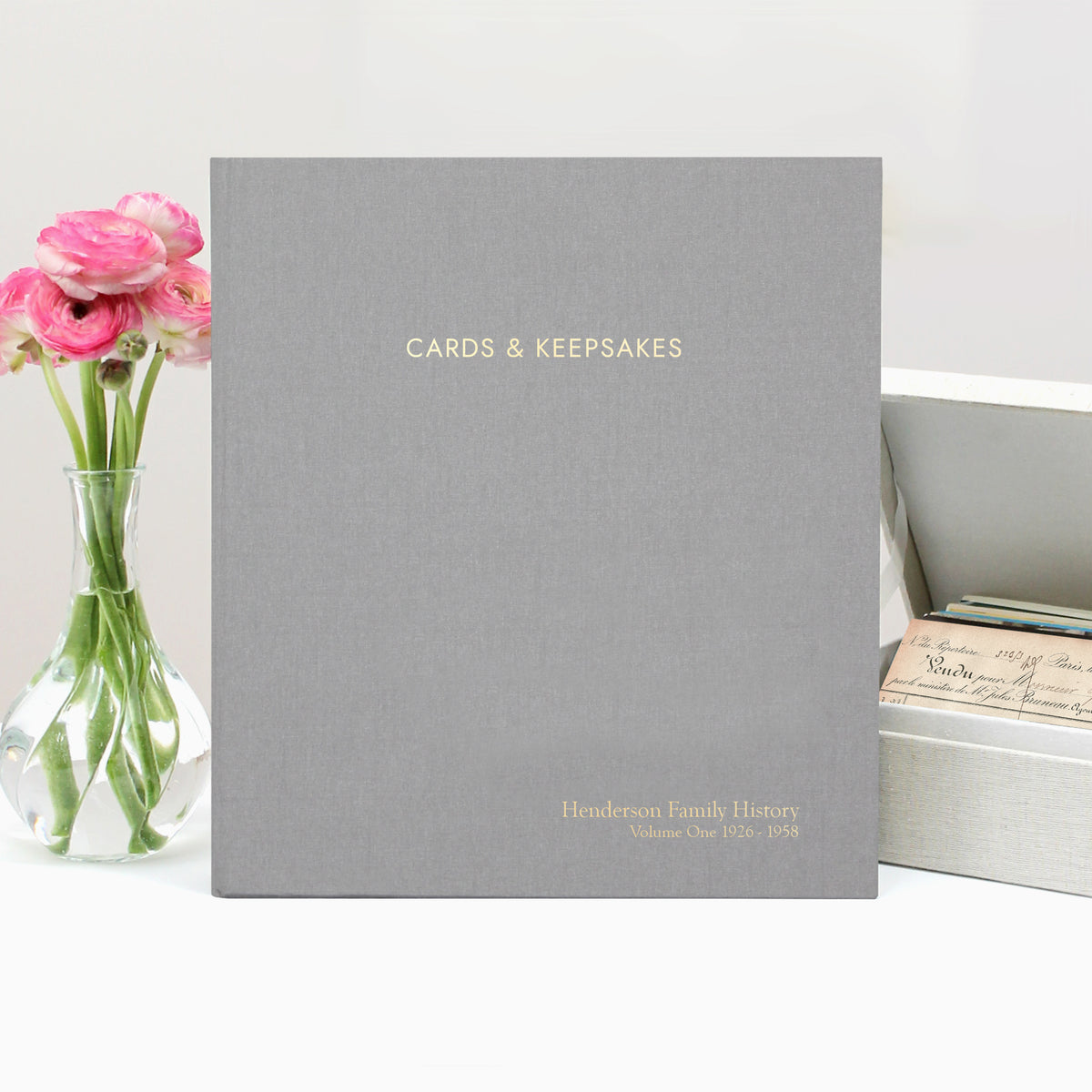 Cards & Keepsakes Binder | Cover: Silver Silk | Available Personalized