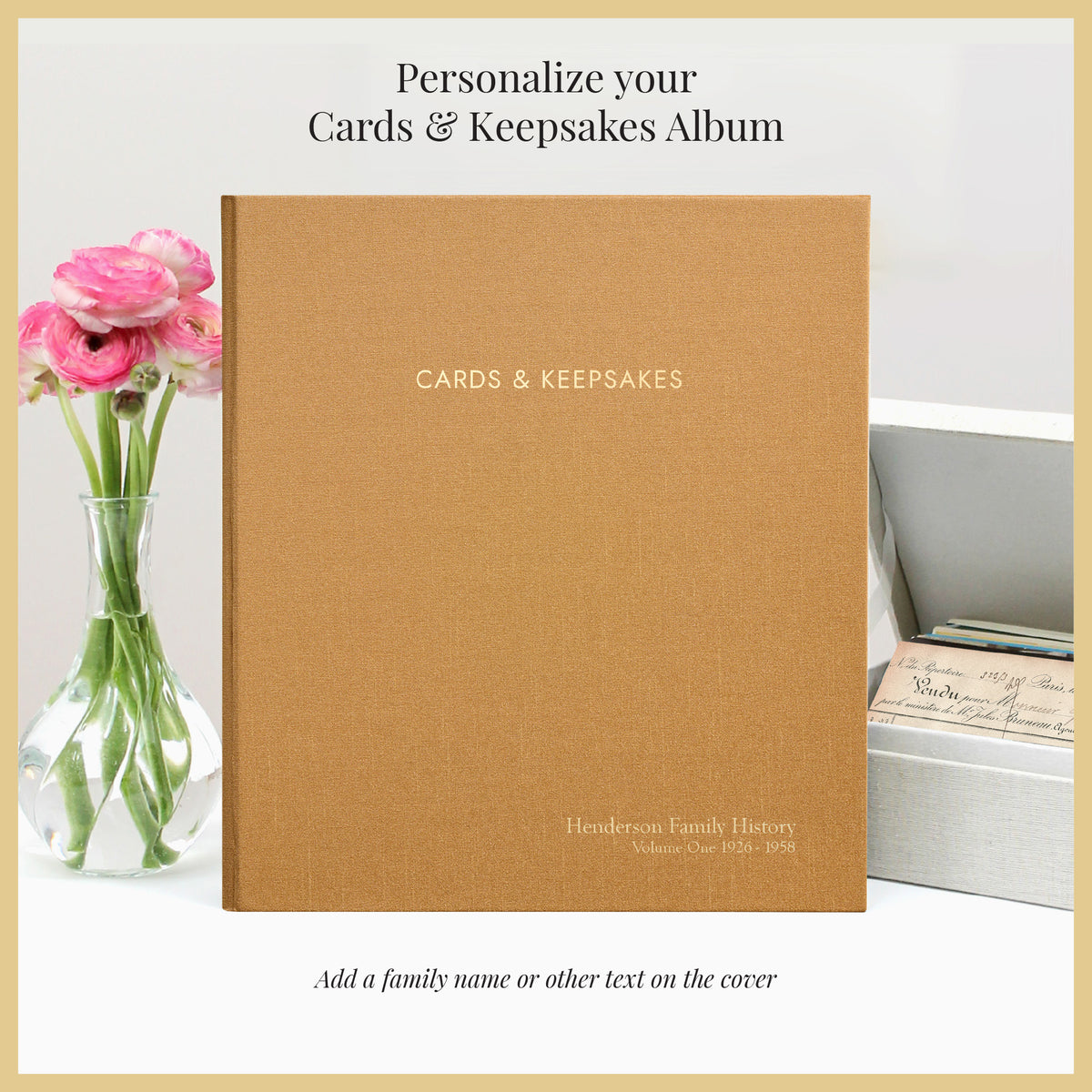 The Cards & Keepsakes Binder | Gold Silk