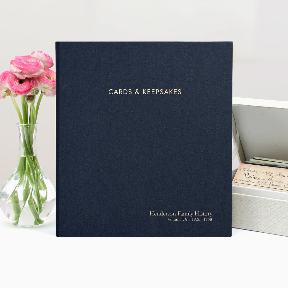 The Cards & Keepsakes Binder | Navy Cotton