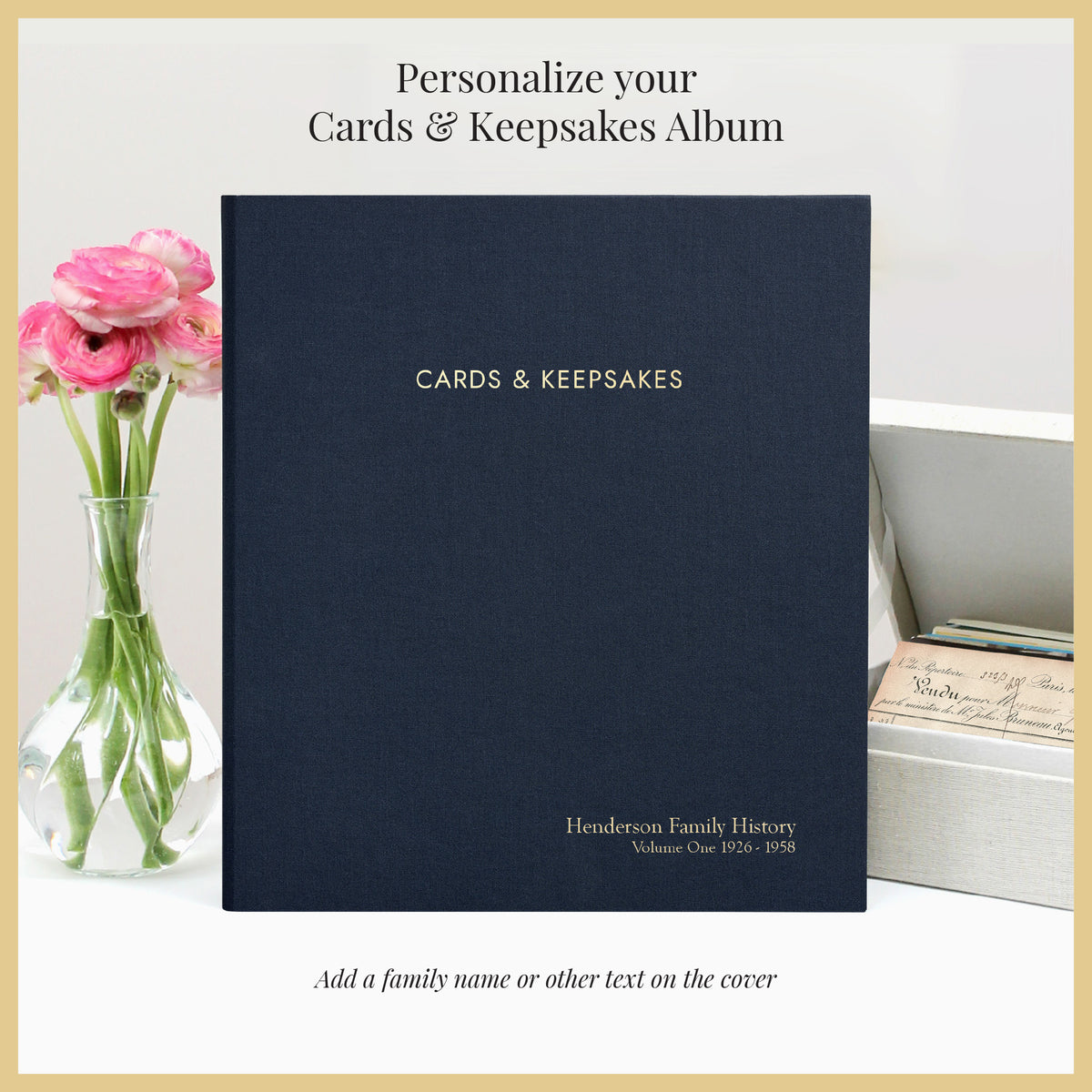 The Cards & Keepsakes Binder | Navy Cotton