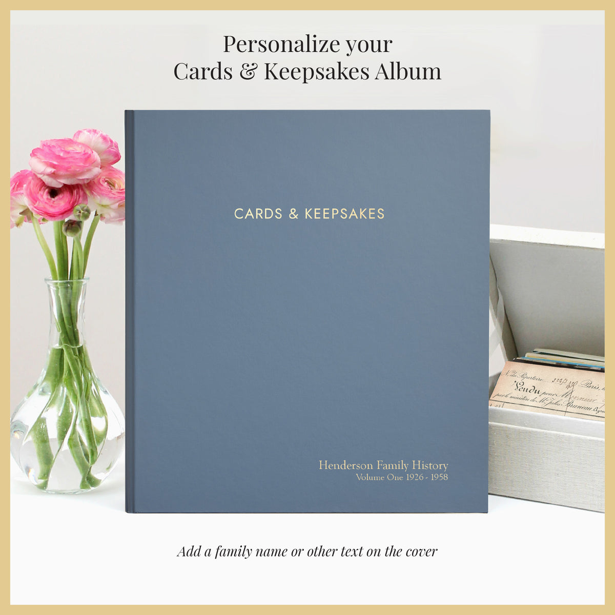 The Cards & Keepsakes Binder | Ocean Blue Vegan Leather