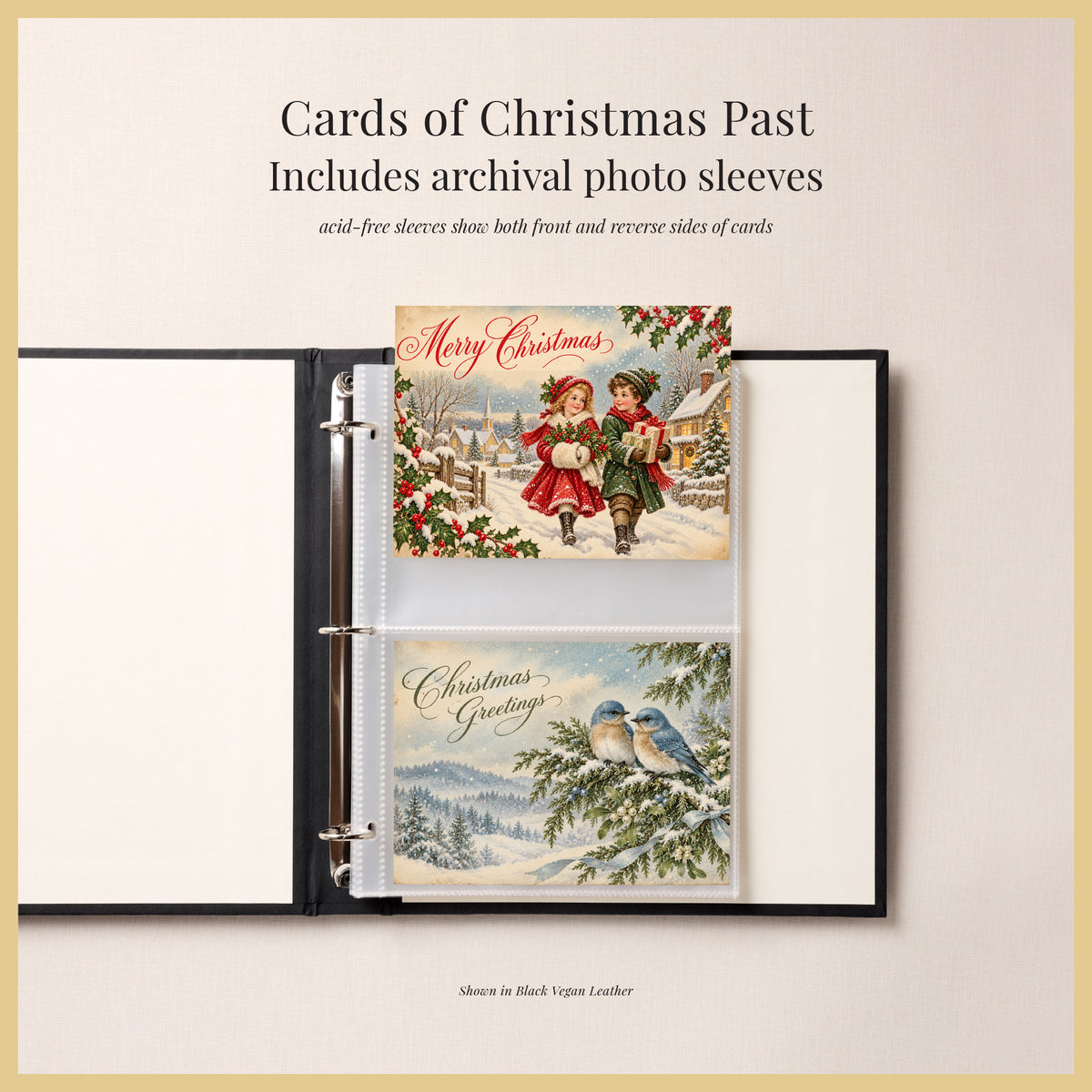 The Cards of Christmas Past Album | Navy Blue Cotton