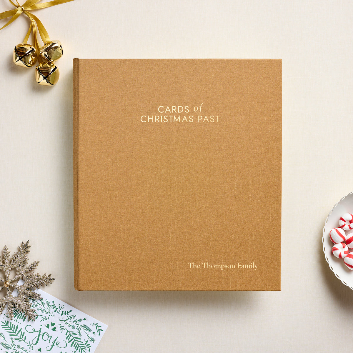 The Cards of Christmas Past Album | Antique Gold Silk