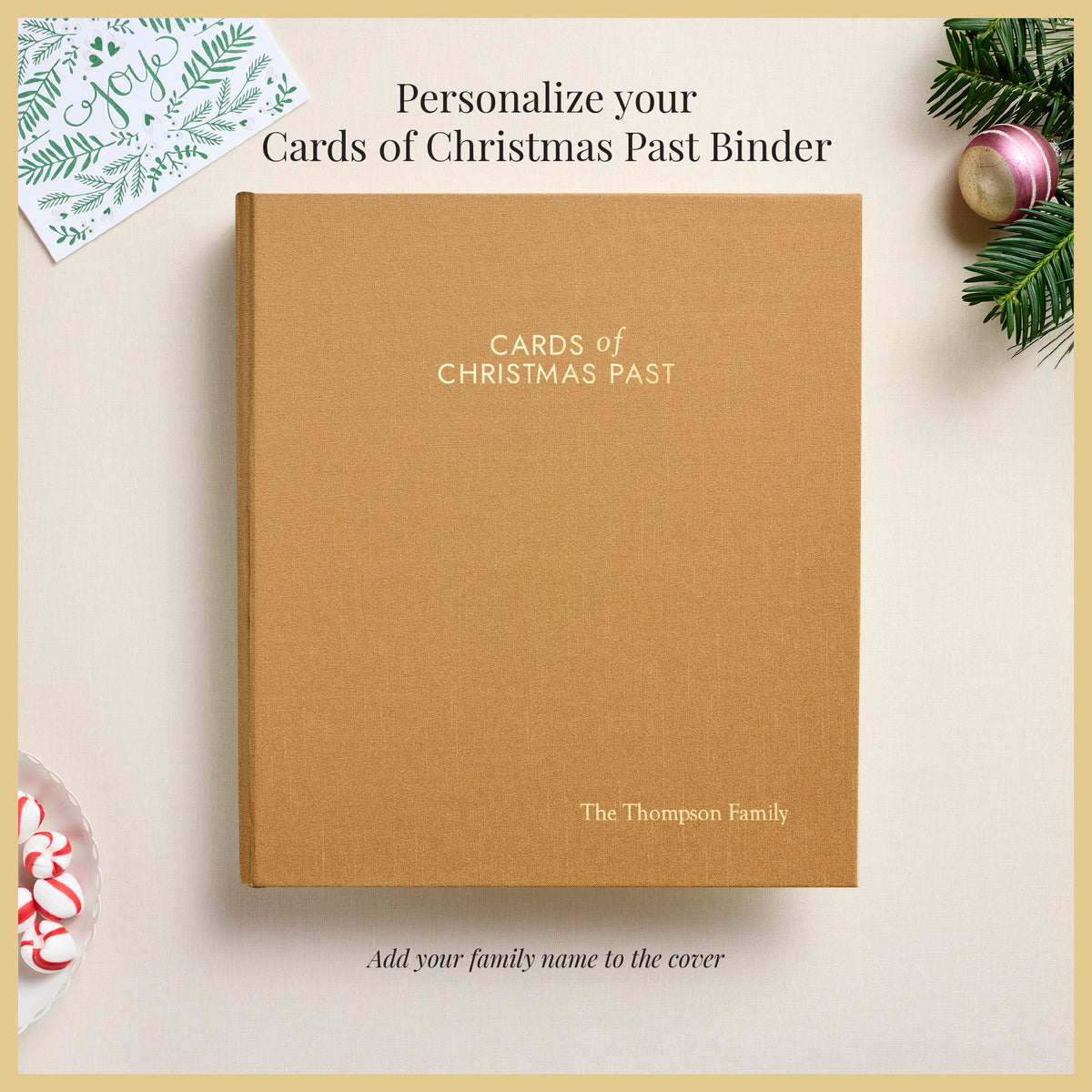 The Cards of Christmas Past Album | Antique Gold Silk