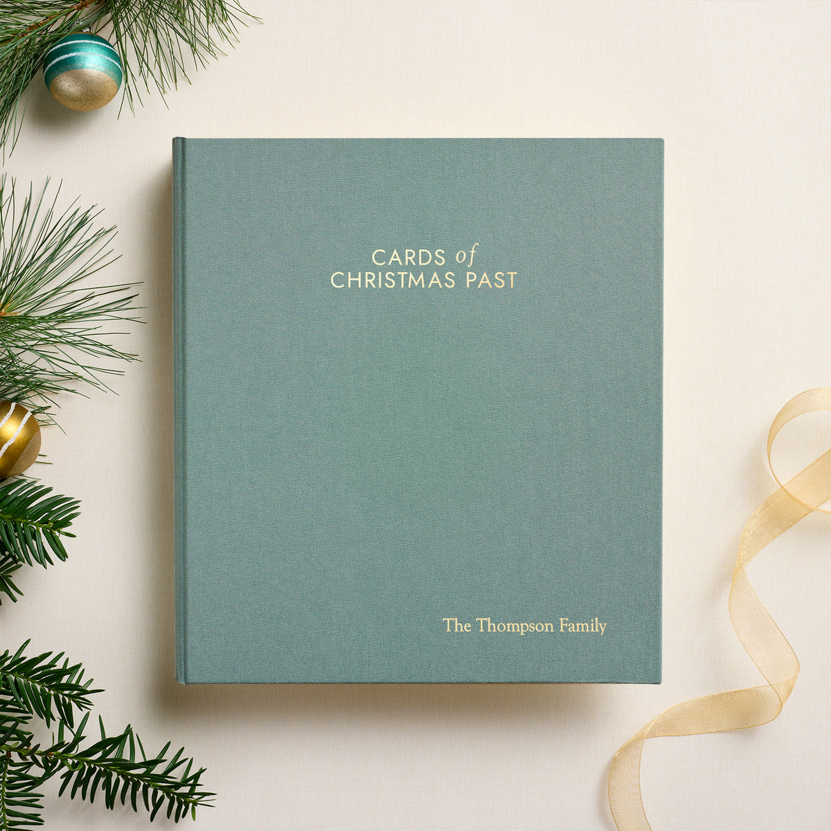 The Cards of Christmas Past Album | Jade Green Cotton