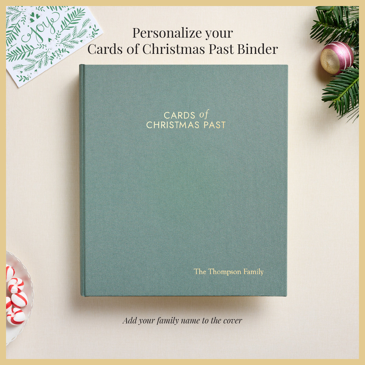 The Cards of Christmas Past Album | Jade Green Cotton