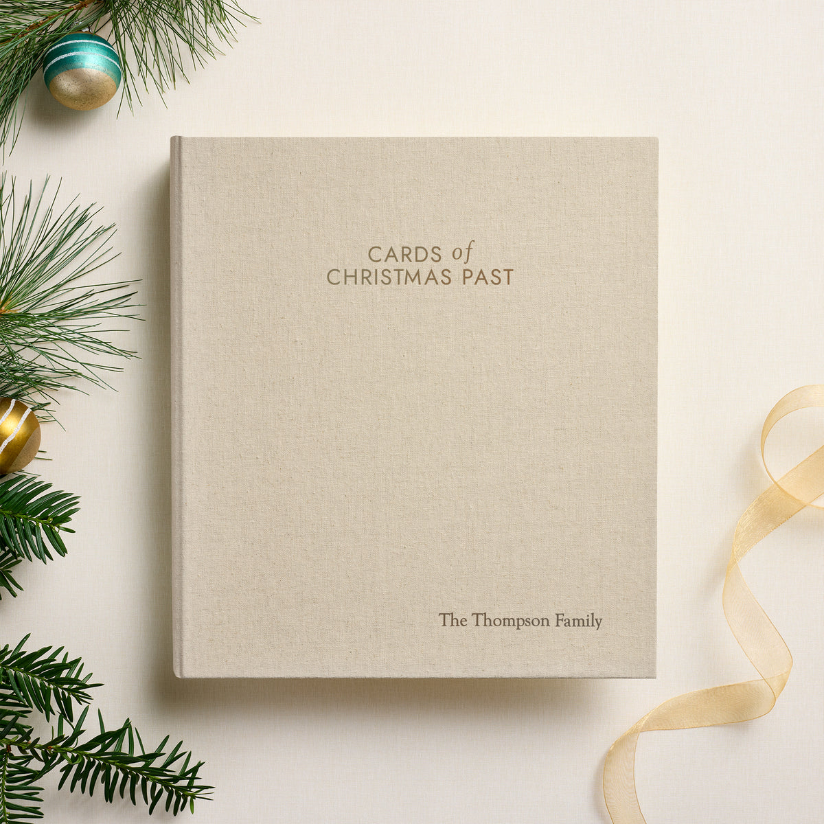 The Cards of Christmas Past Album | Natural Linen