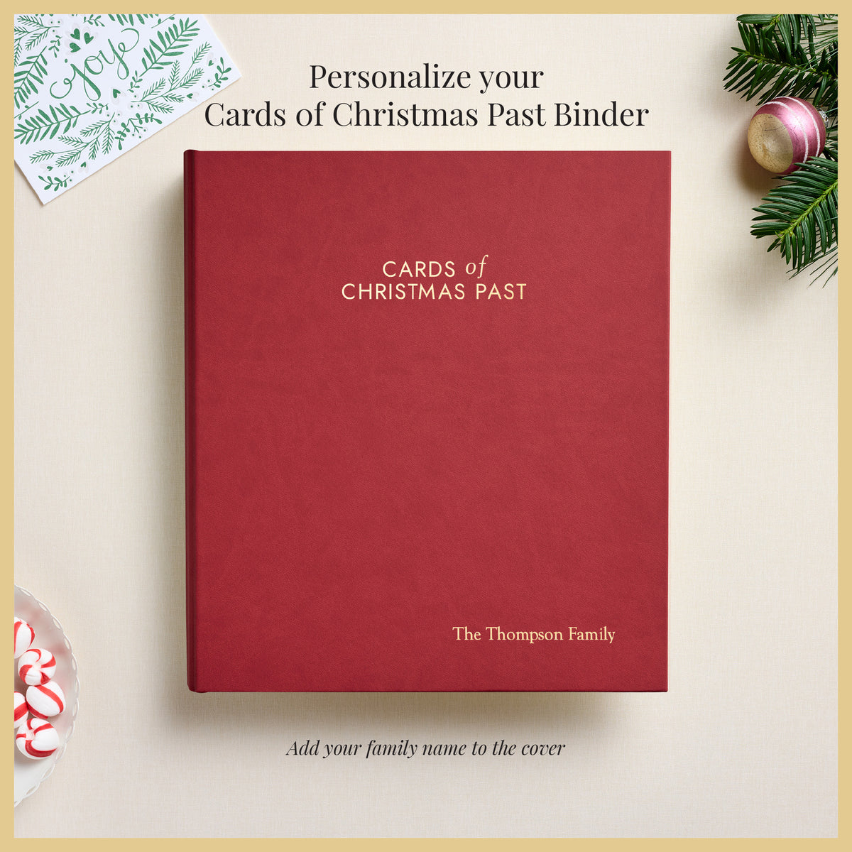 The Cards of Christmas Past Album | Red Vegan Leather