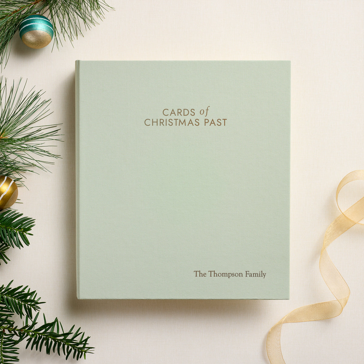 The Cards of Christmas Past Album | Sage Green Cotton