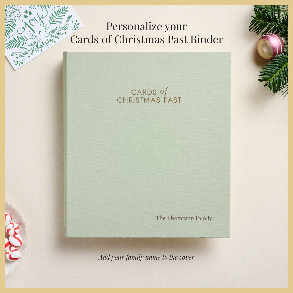 The Cards of Christmas Past Album | Sage Green Cotton