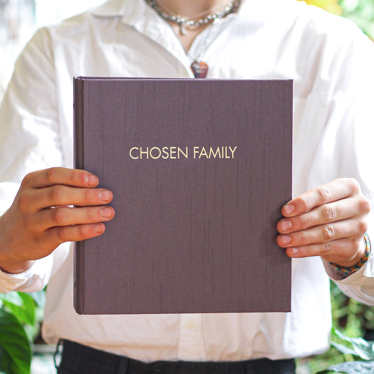 Chosen Family Album | Medium Photo Binder for 4 x 6 photos | with Amethyst Silk Cover