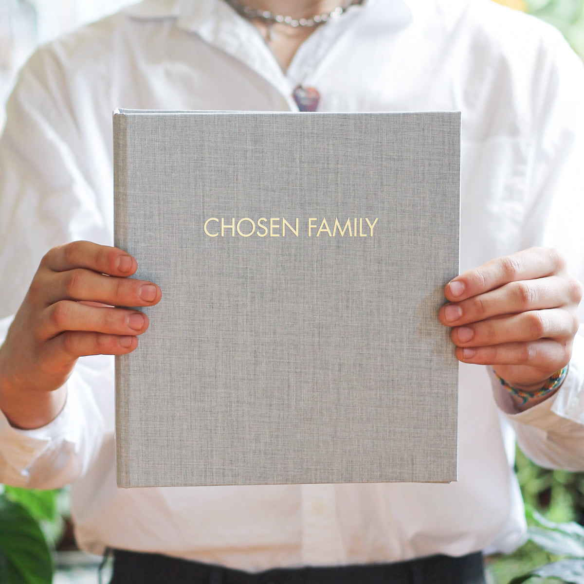 Chosen Family Album | Medium Photo Binder for 4 x 6 photos | with Dove Gray Linen Cover