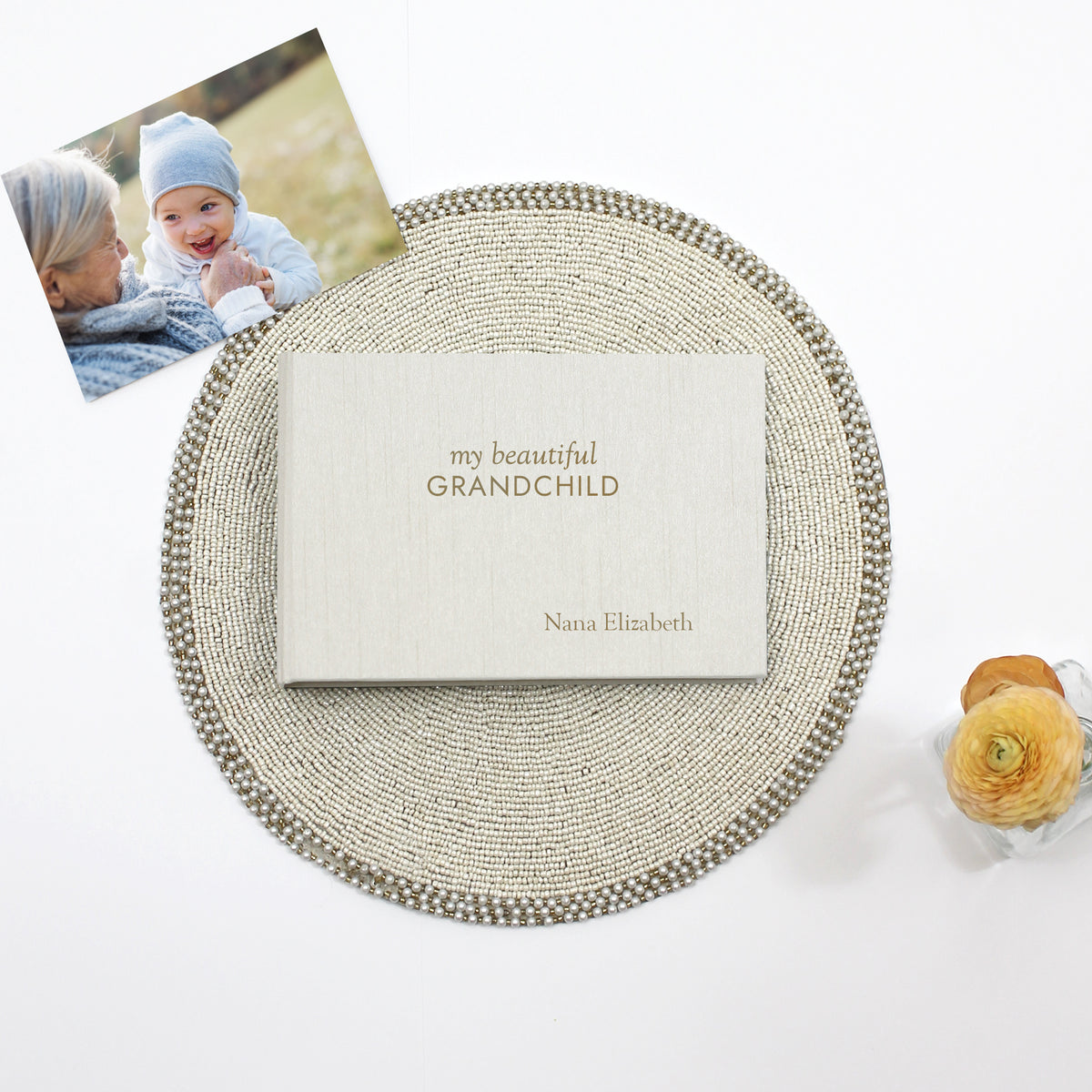 Grandma's Brag Book | My Beautiful Grandchild / Grandchildren | Ivory Silk Cover
