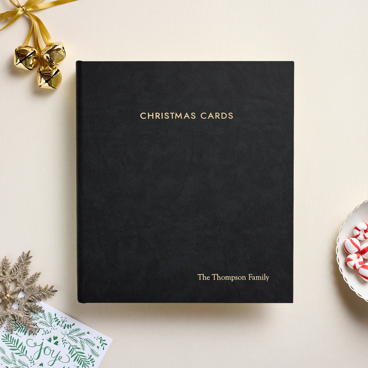 The Christmas Card Album | Black Vegan Leather