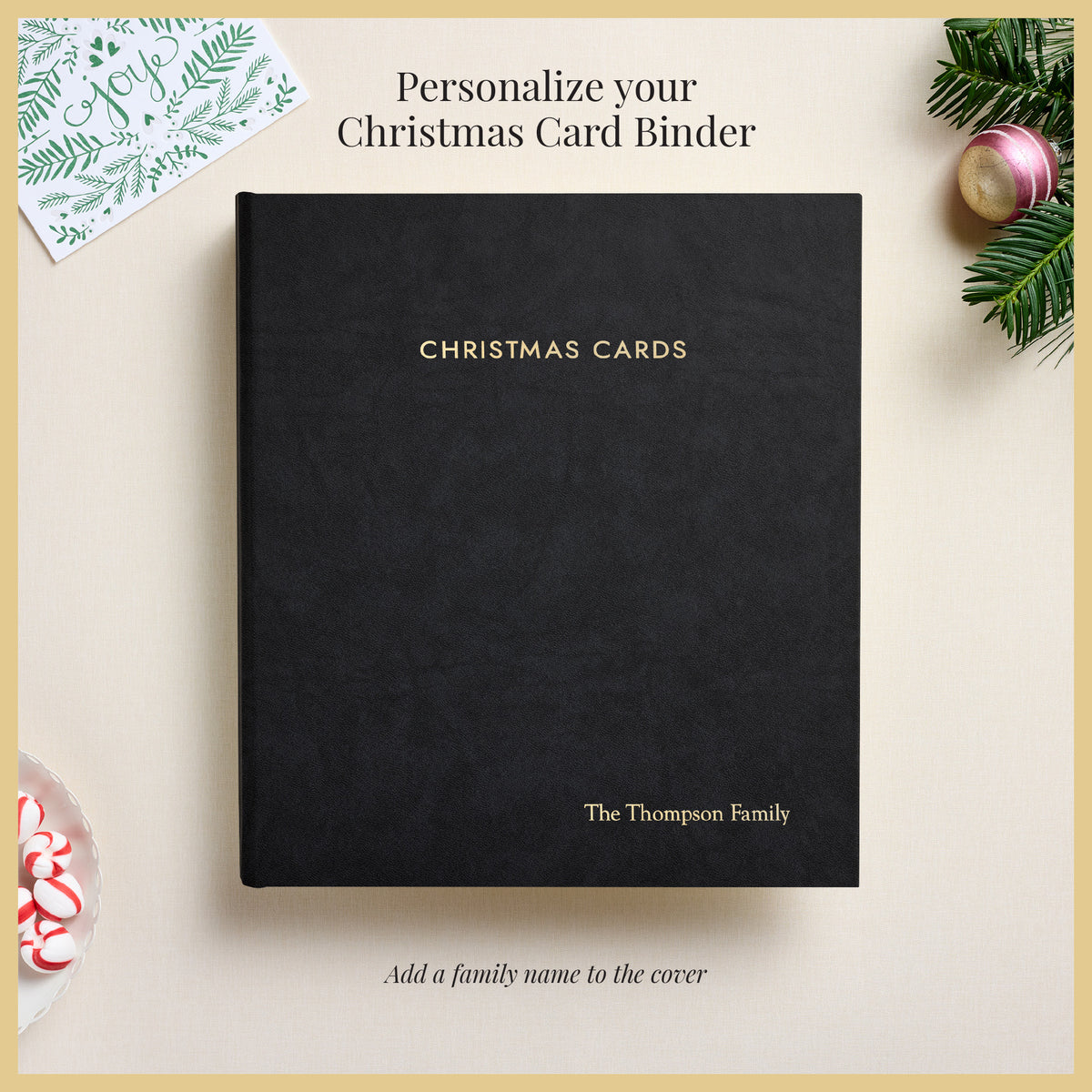 The Christmas Card Album | Black Vegan Leather