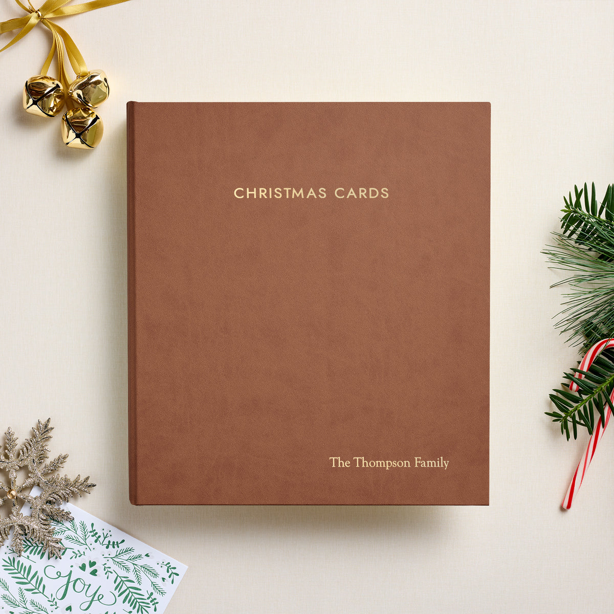 The Christmas Card Album | Light Brown Vegan Leather