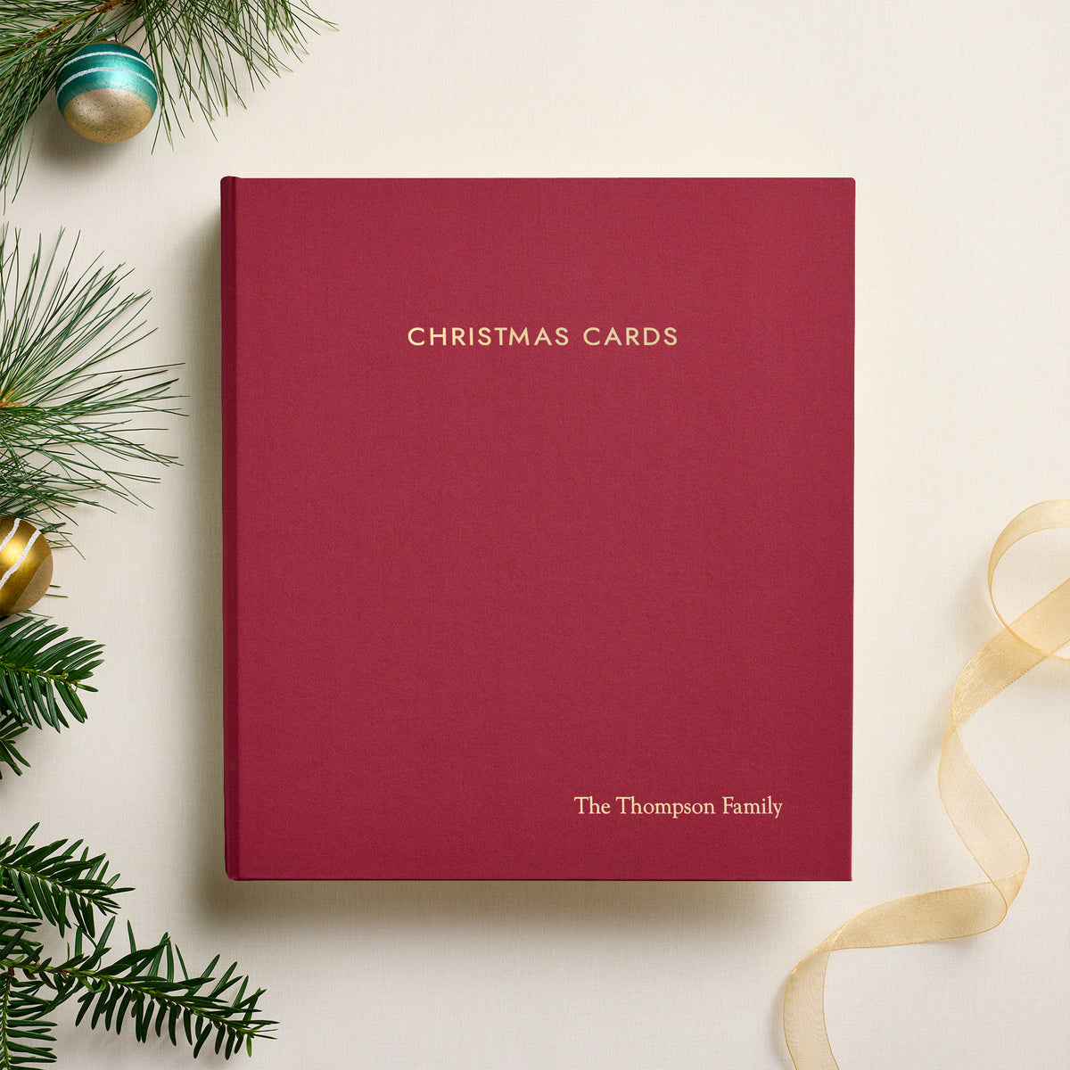 The Christmas Card Album | Cranberry Red Cotton