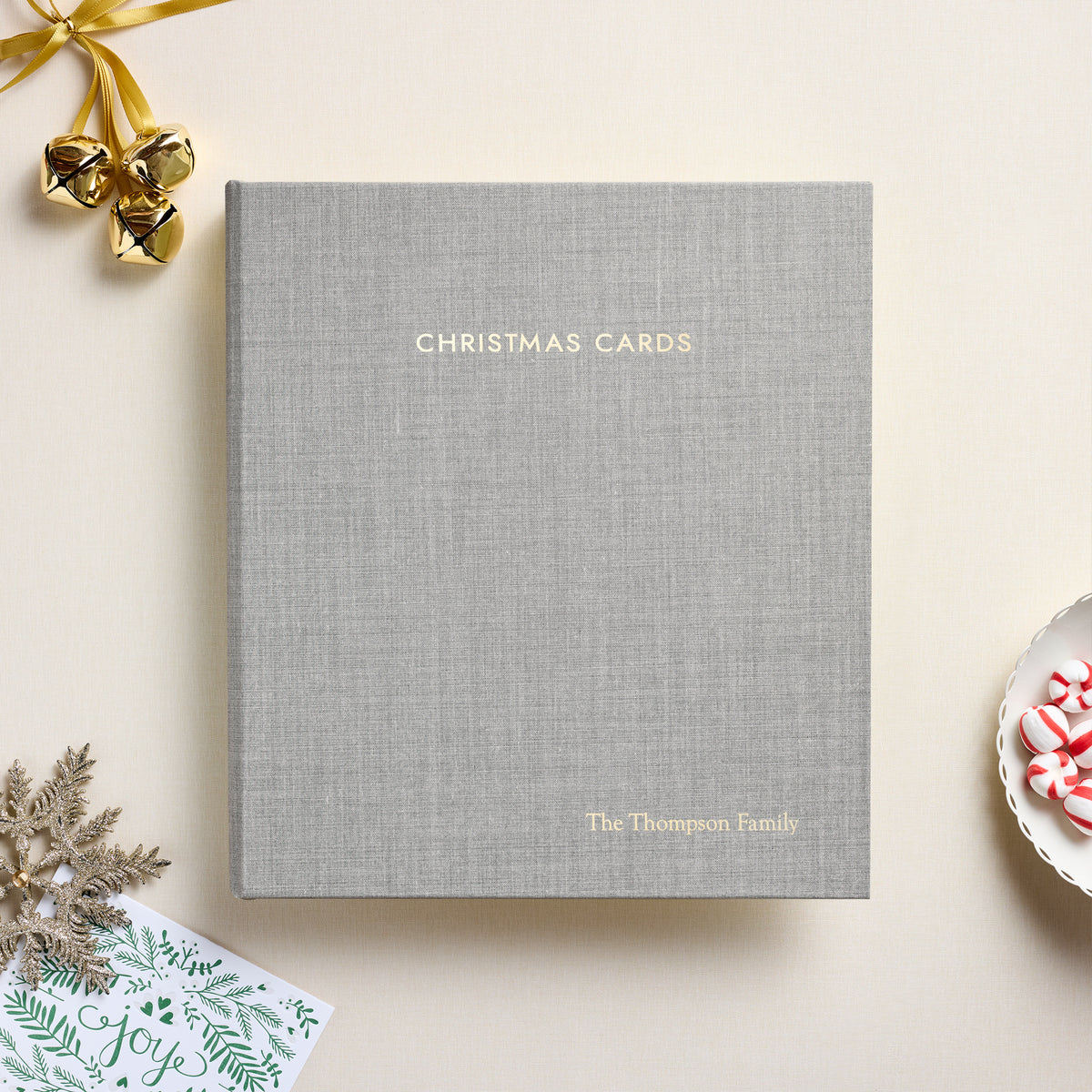 The Christmas Card Album | Light Gray Linen