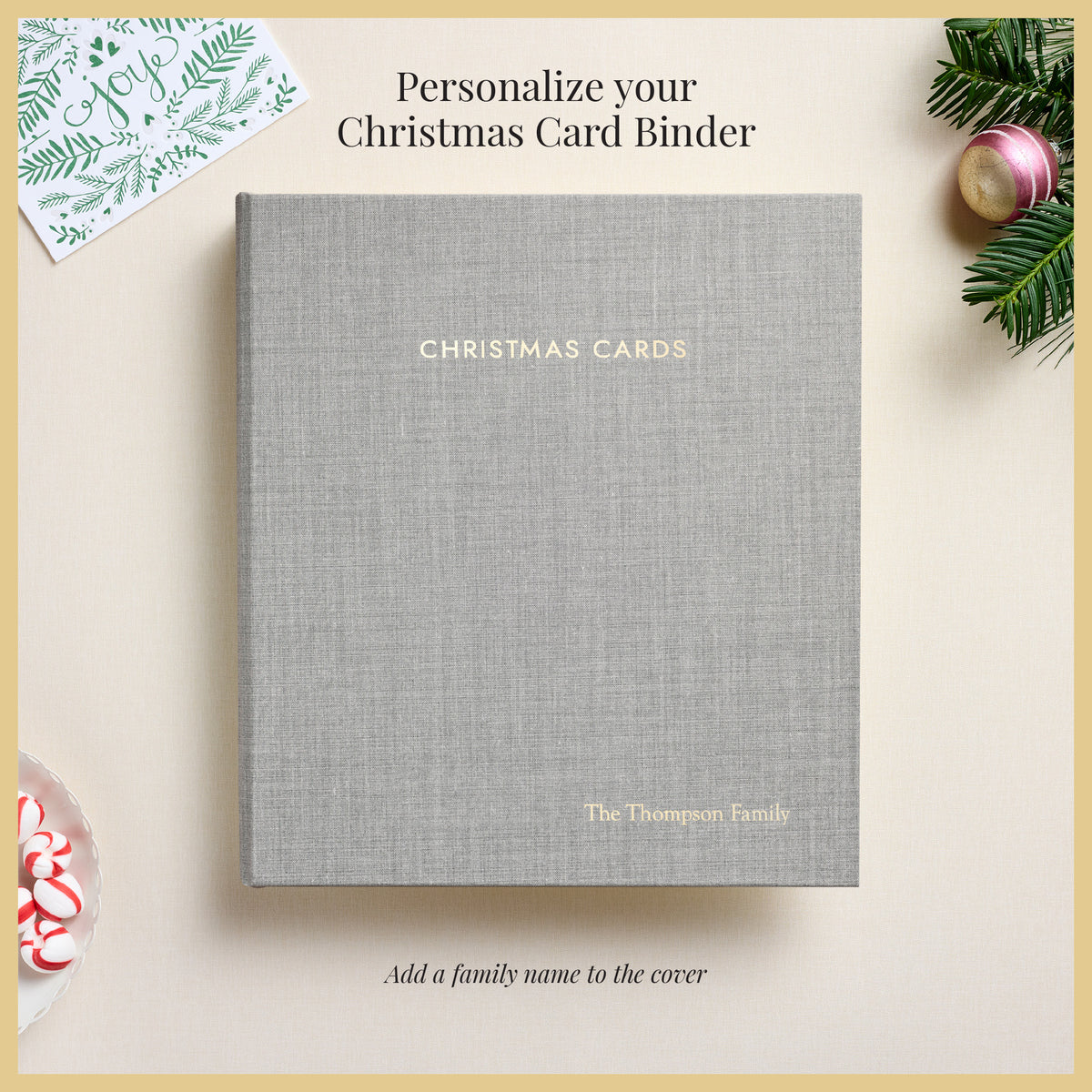 The Christmas Card Album | Light Gray Linen