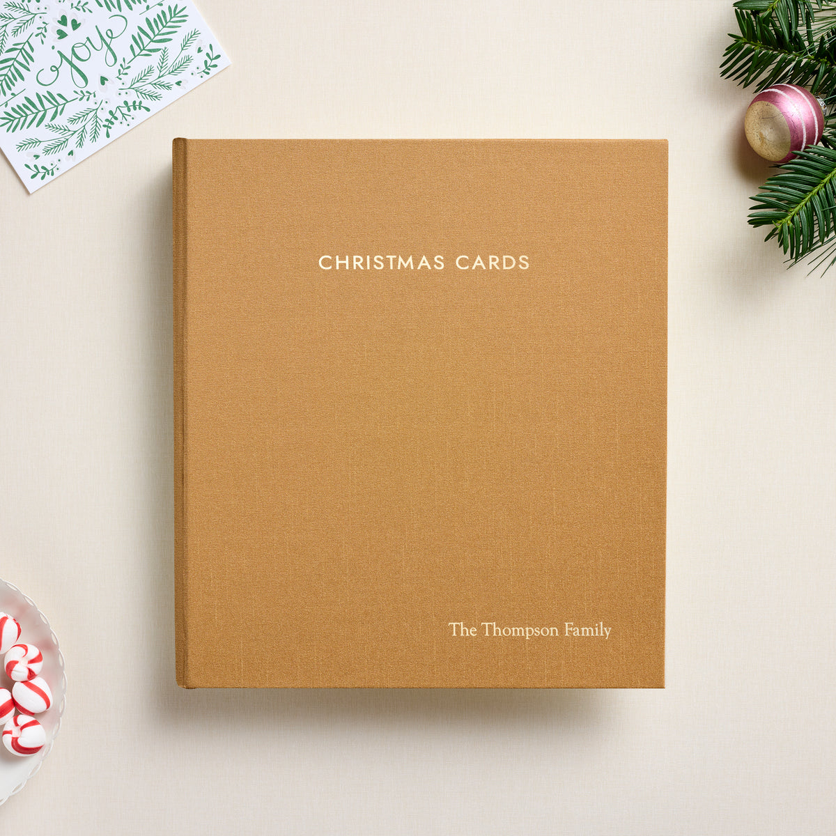 The Christmas Card Album | Antique Gold Silk