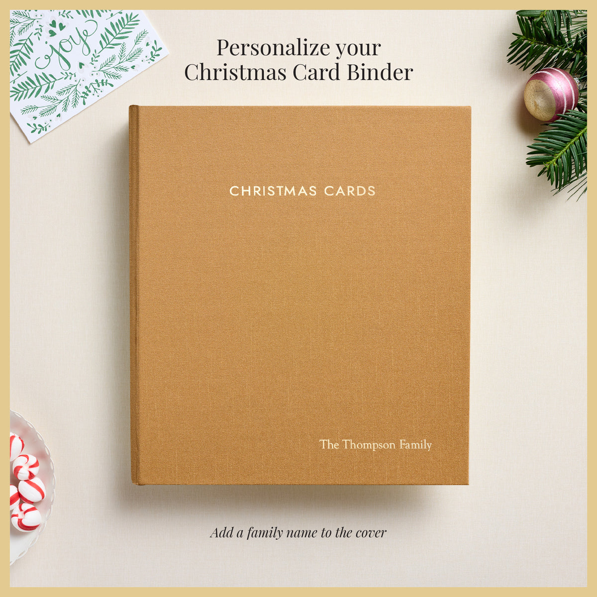 The Christmas Card Album | Antique Gold Silk
