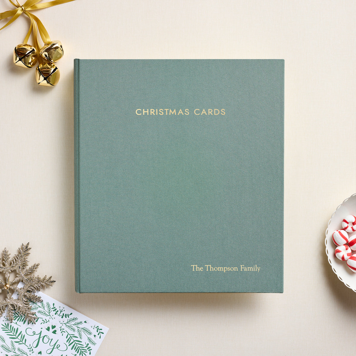 The Christmas Card Album | Jade Green Cotton