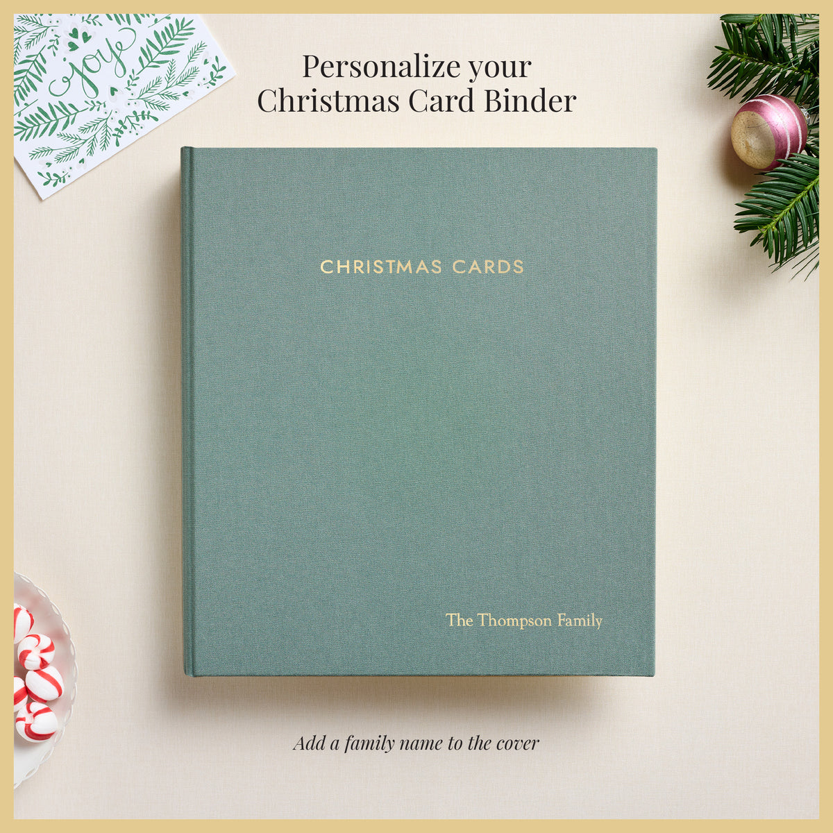The Christmas Card Album | Jade Green Cotton